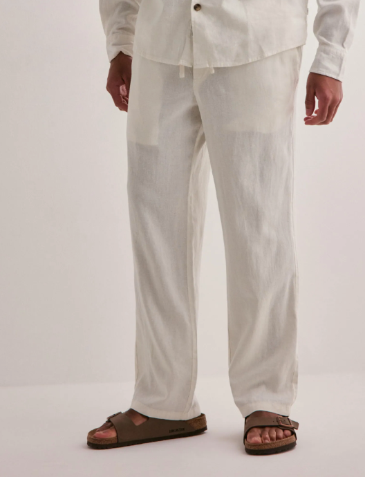 Alann Allan Elasticated linbukse - white