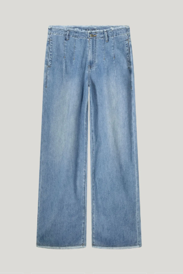 Wide Leg Jeans Soft Flowy Denim - Bleached Denim - Jeans - Helt Dilla AS
