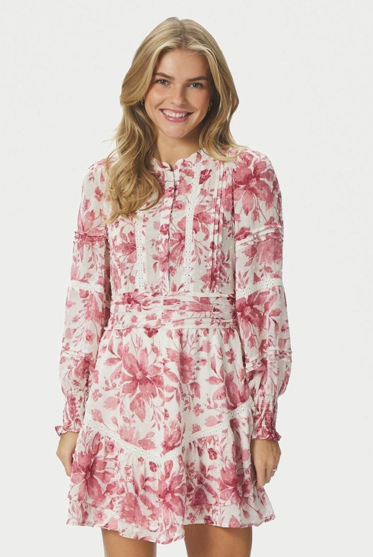 Roberta Flower Print Dress - Evening Rose - Kjoler - Helt Dilla AS
