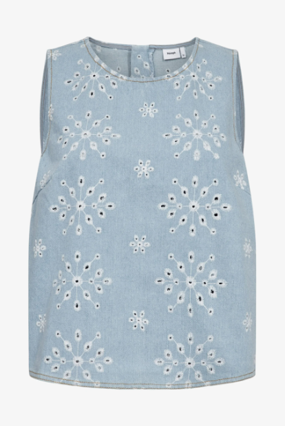 NuDelilah Denim Top - Light Blue Denim - Topp - Helt Dilla AS