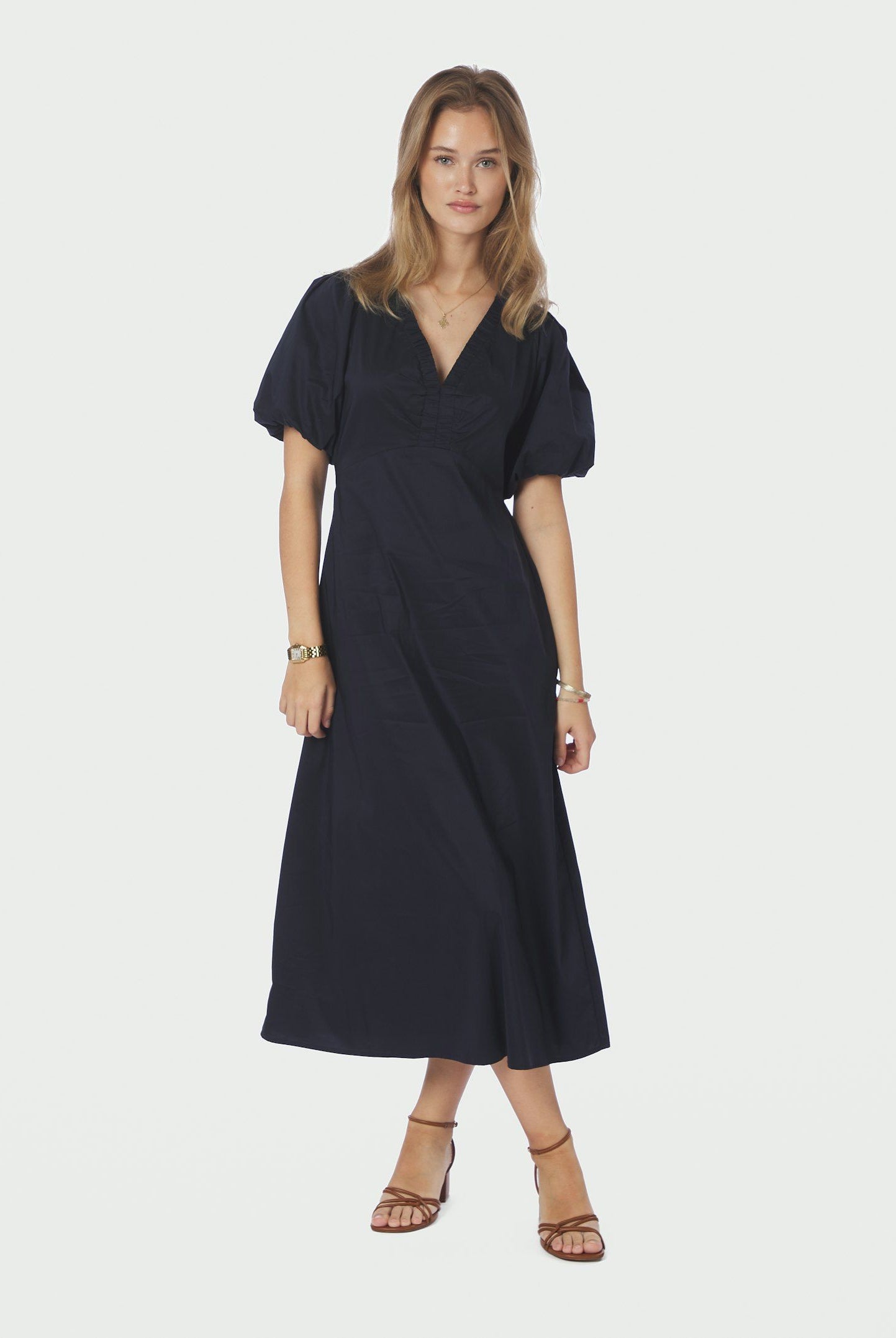 Illana Poplin Dress - Navy - Kjoler - Helt Dilla AS