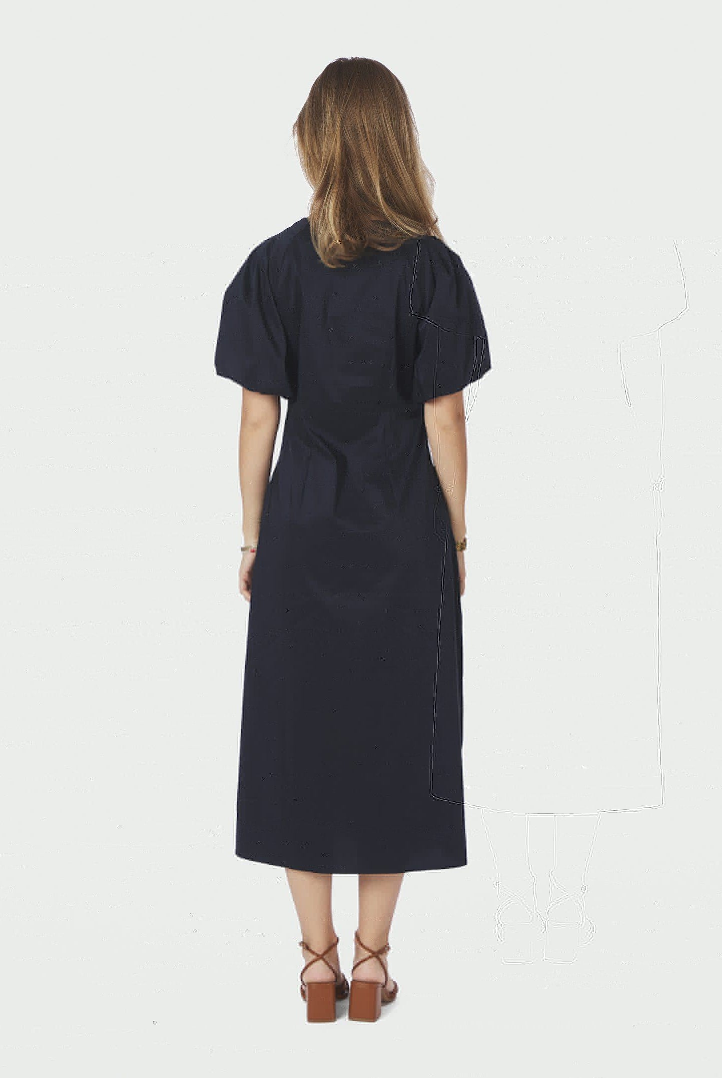 Illana Poplin Dress - Navy - Kjoler - Helt Dilla AS