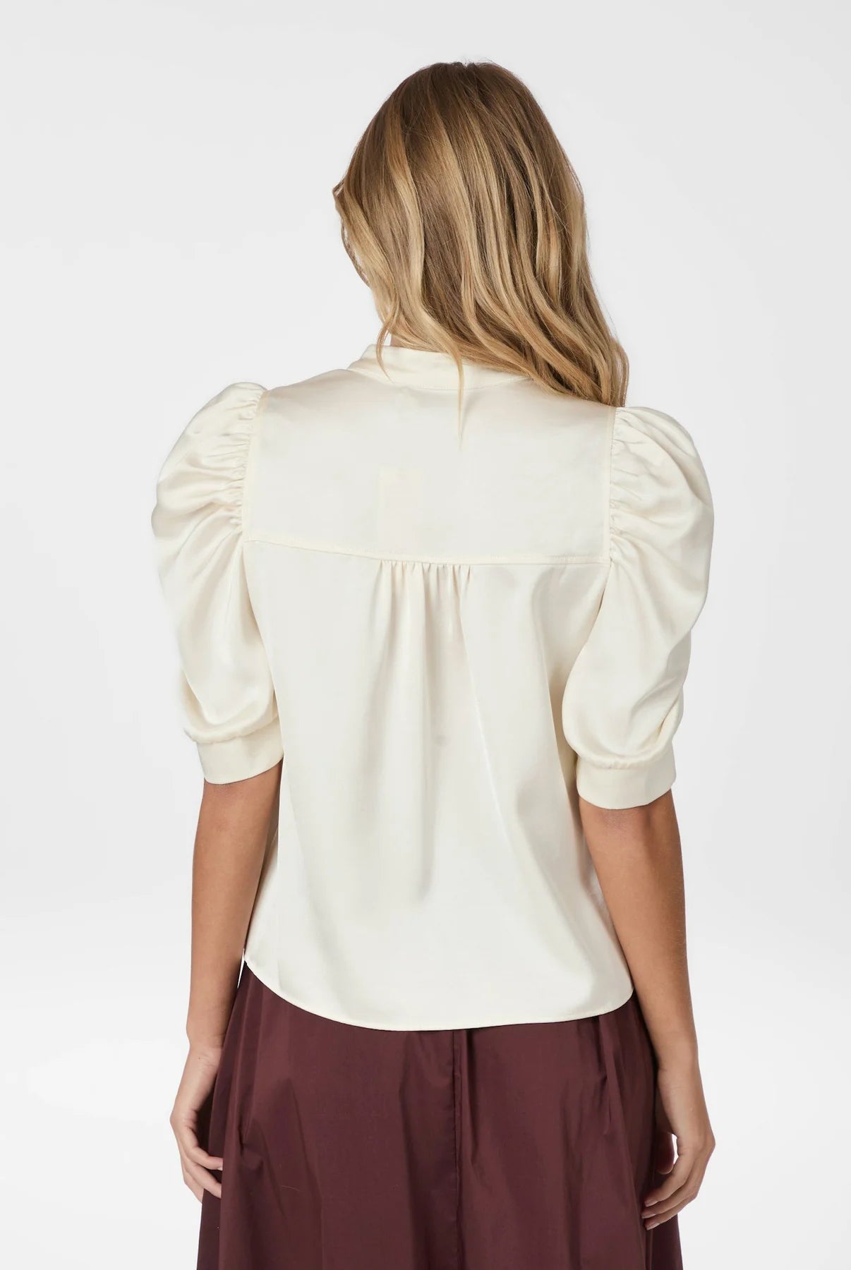 Roella Heavy Sateen Blouse - Pearl - Bluser - Helt Dilla AS