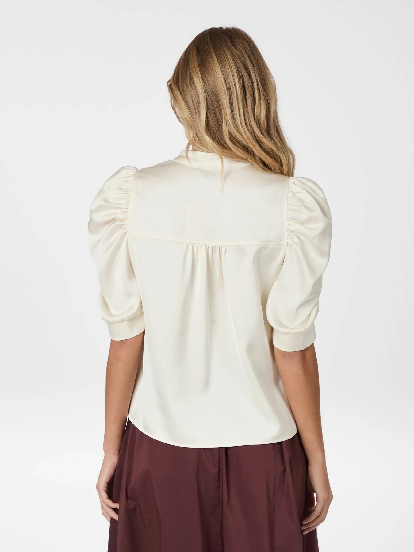 Roella Heavy Sateen Blouse - Pearl - Bluser - Helt Dilla AS