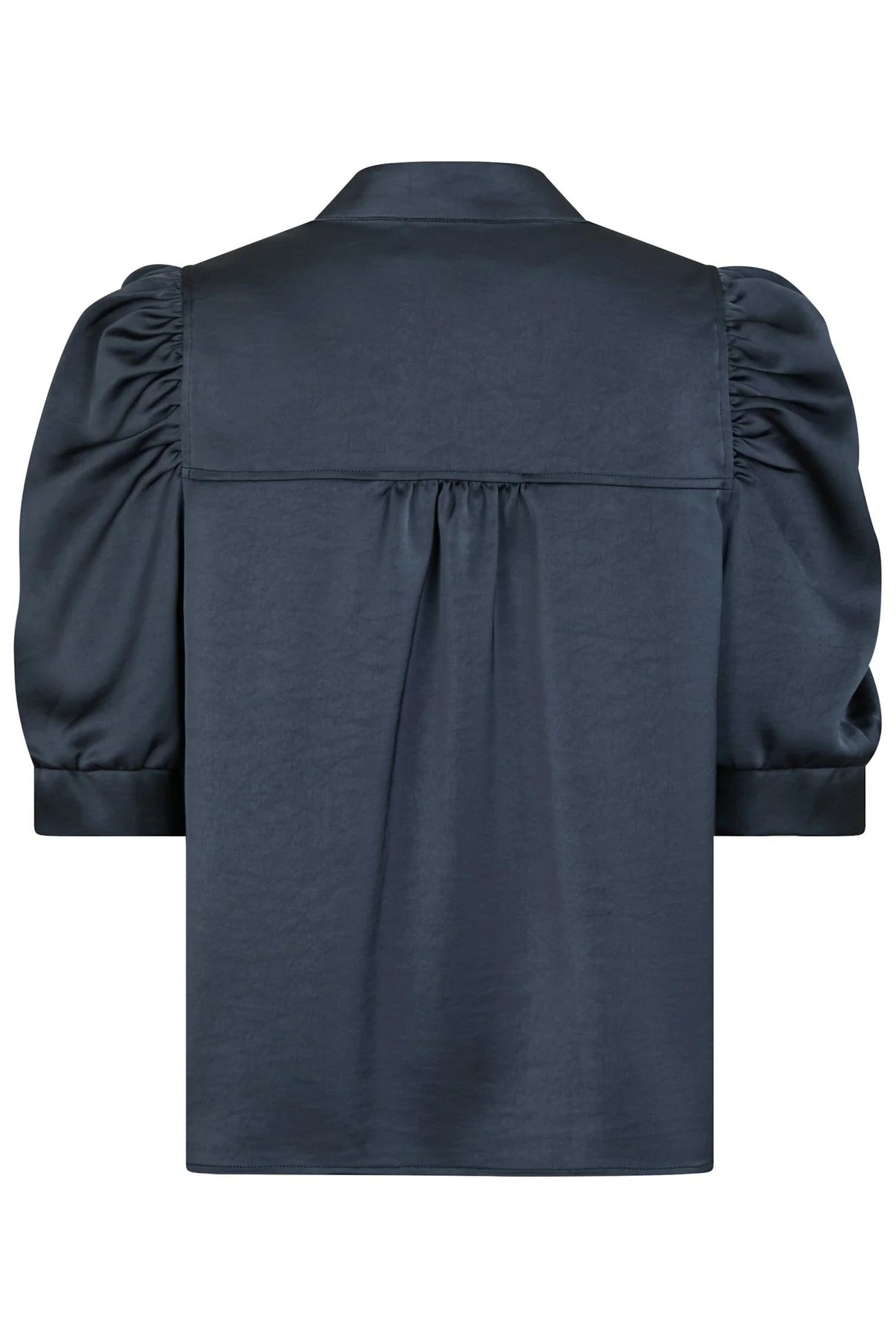 Roella Heavy Sateen Blouse - Midnight Blue - Bluser - Helt Dilla AS