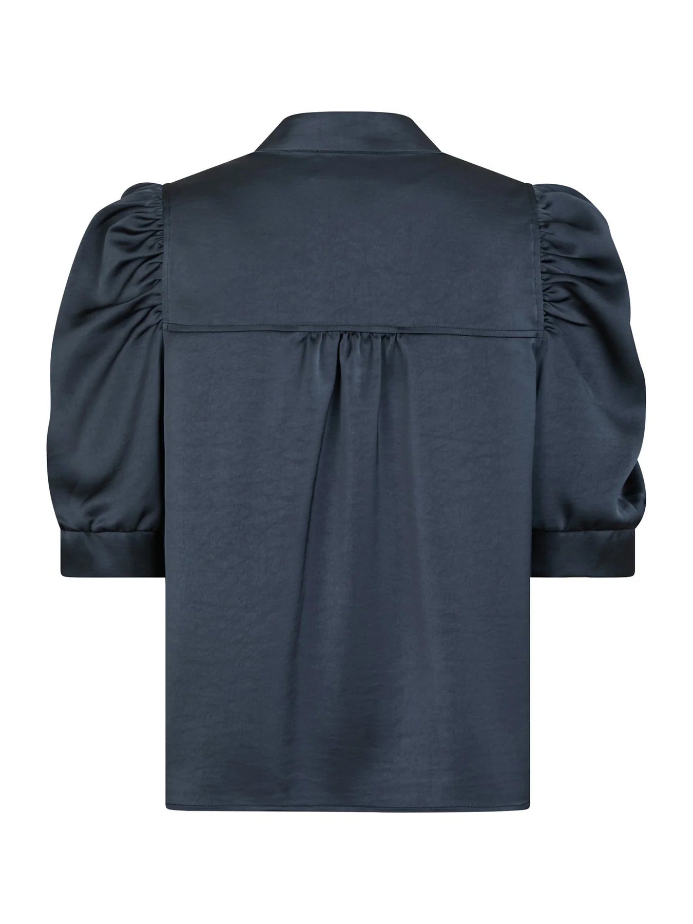 Roella Heavy Sateen Blouse - Midnight Blue - Bluser - Helt Dilla AS