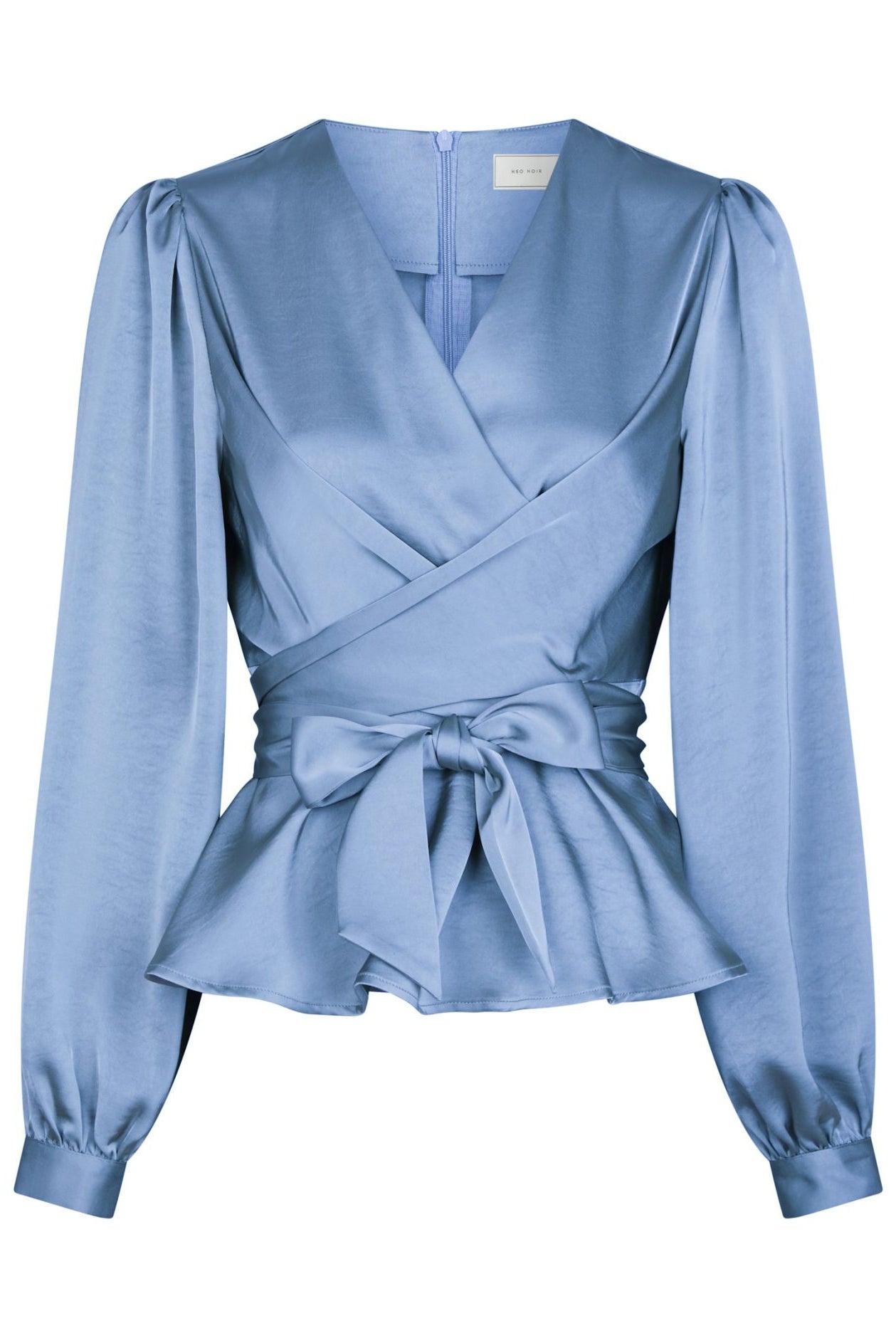 Rista Heavy Sateen Blouse - smoke blue - Bluser - Helt Dilla AS