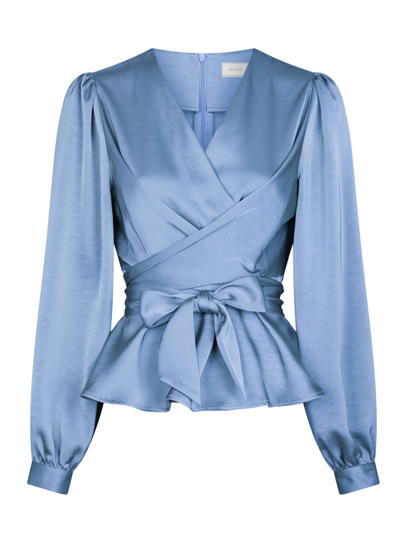Rista Heavy Sateen Blouse - smoke blue - Bluser - Helt Dilla AS