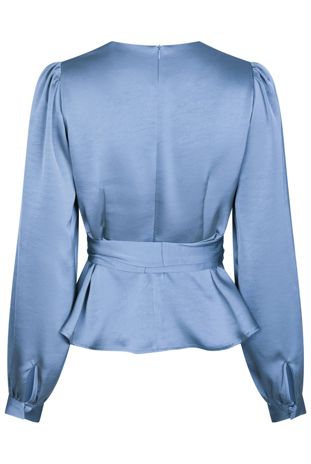 Rista Heavy Sateen Blouse - smoke blue - Bluser - Helt Dilla AS