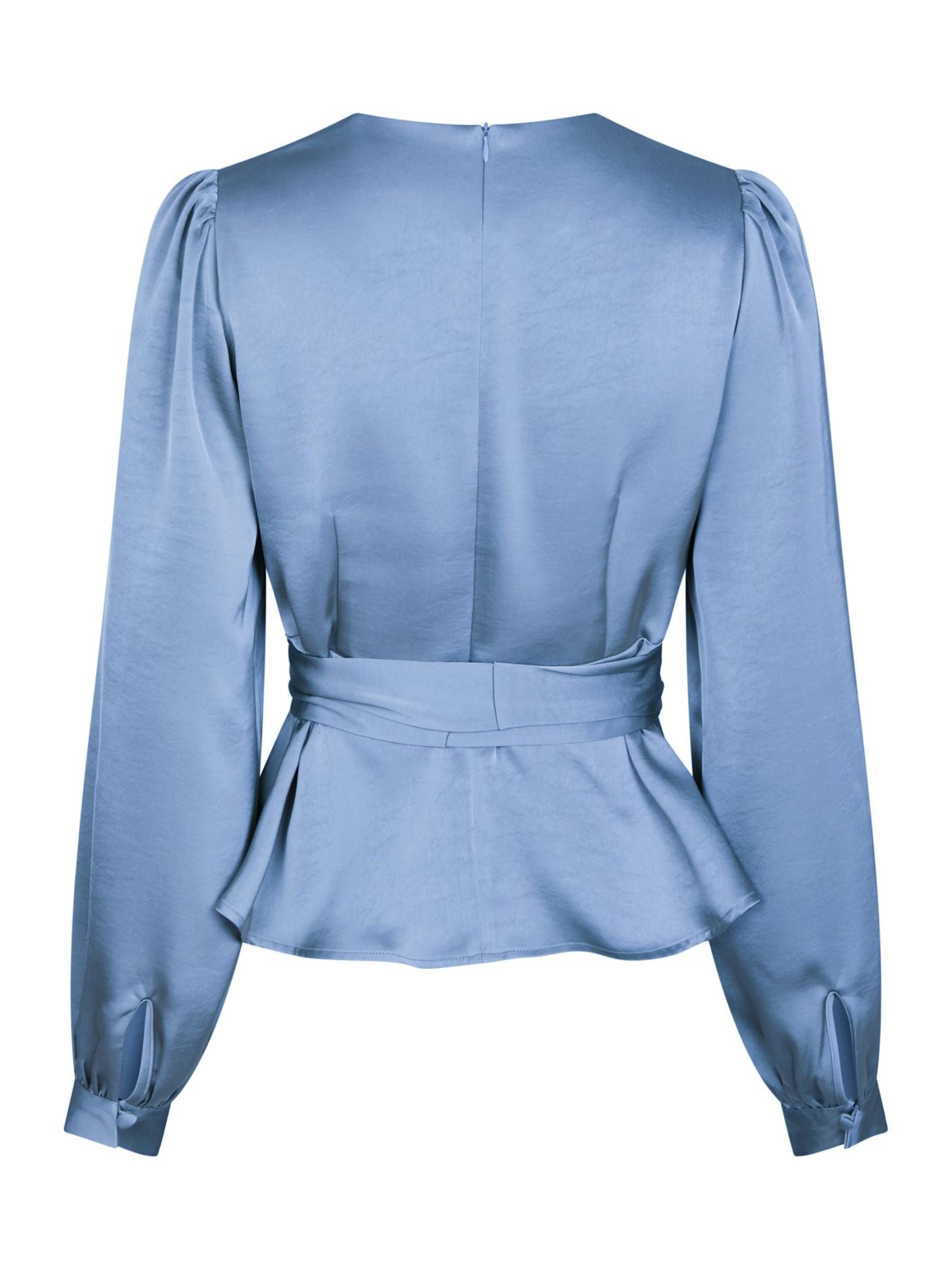 Rista Heavy Sateen Blouse - smoke blue - Bluser - Helt Dilla AS