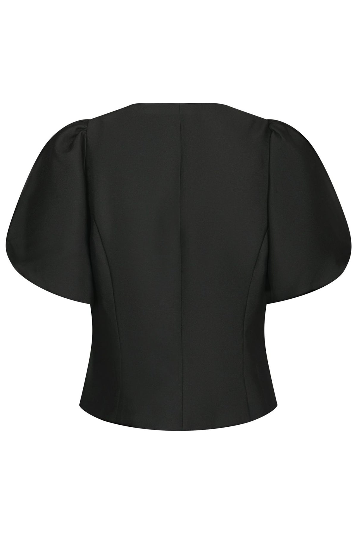 Anela Mandarin Dull Satin Blouse - Black - Bluser - Helt Dilla AS