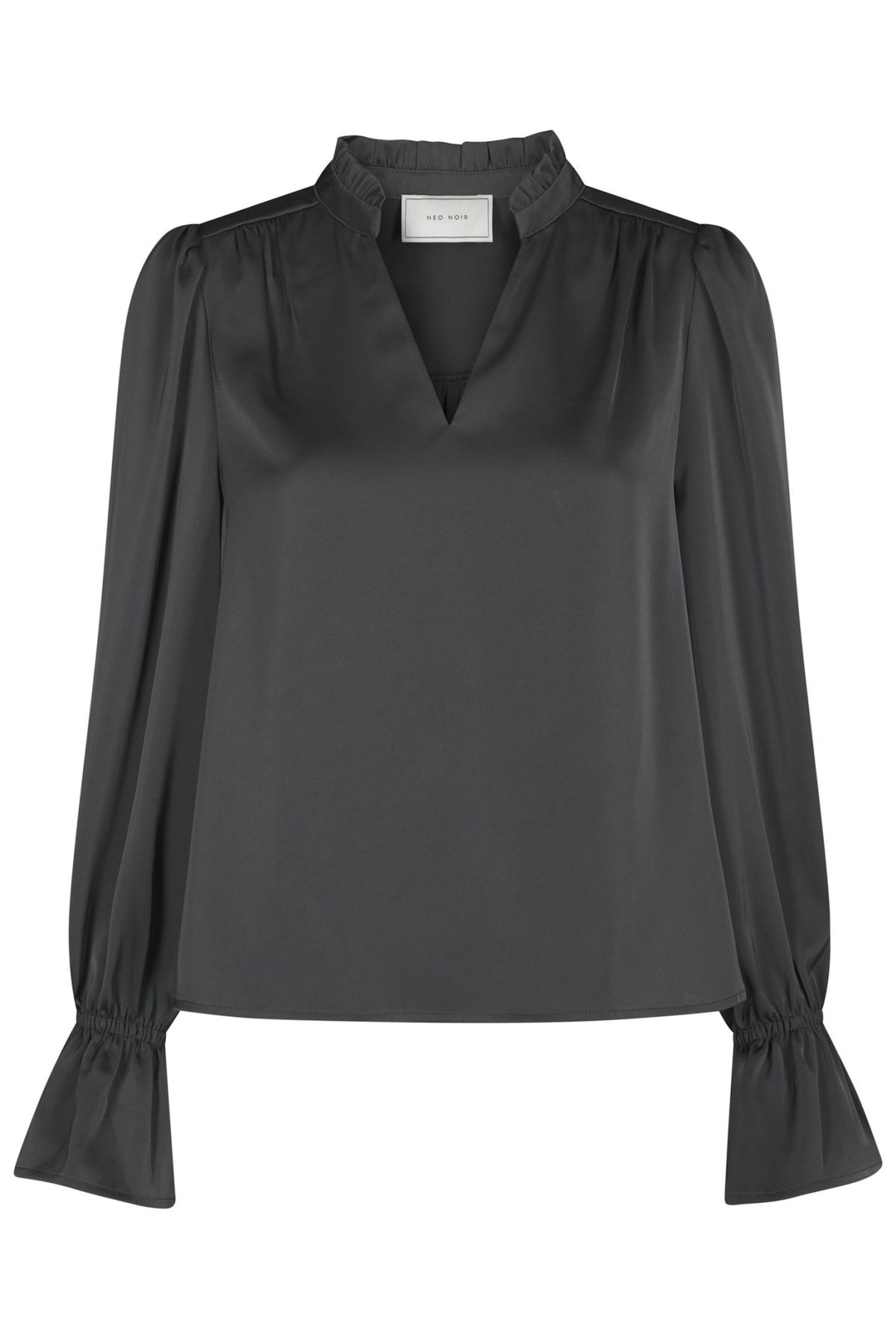 Amara Heavy Sateen Bedaz Blouse - Antracit - Bluser - Helt Dilla AS