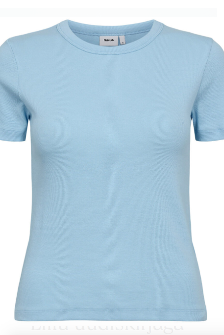NuMakeny Cropped Tee - Airy Blue - T-skjorter - Helt Dilla AS