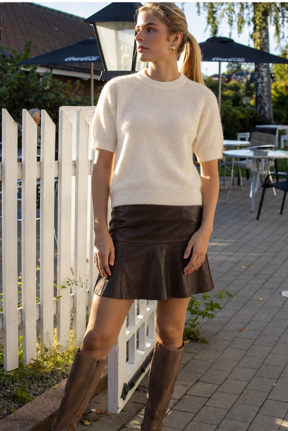 Colly MW Naplon Leather Skirt - Chocolate Brown - Skjørt - Helt Dilla AS