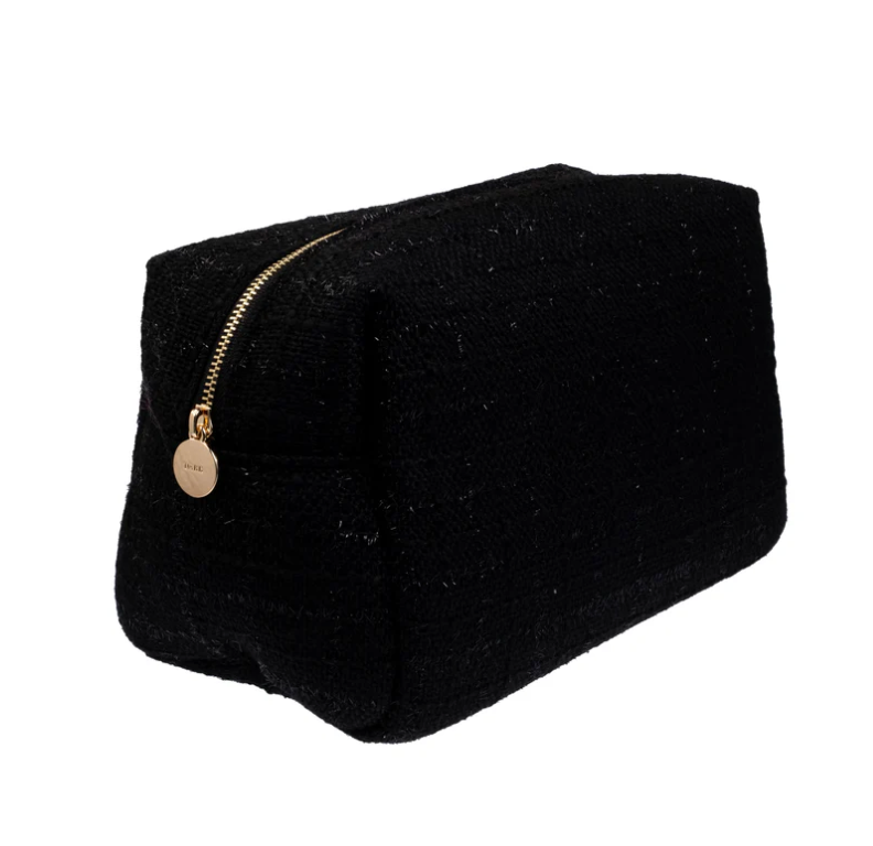 Tweed Make-Up Pouch Large - black