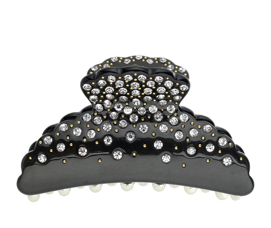 Crystal Hair Claw Large - black