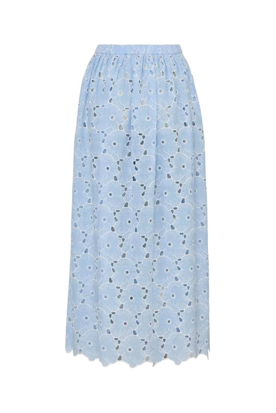 Broderie Anglaise Skirt - Light Blue - Skjørt - Helt Dilla AS