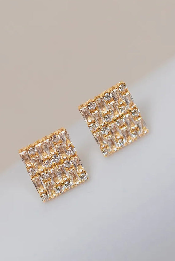 Evelyne Earrings / Crystal - gull - Tilbehør - Helt Dilla AS