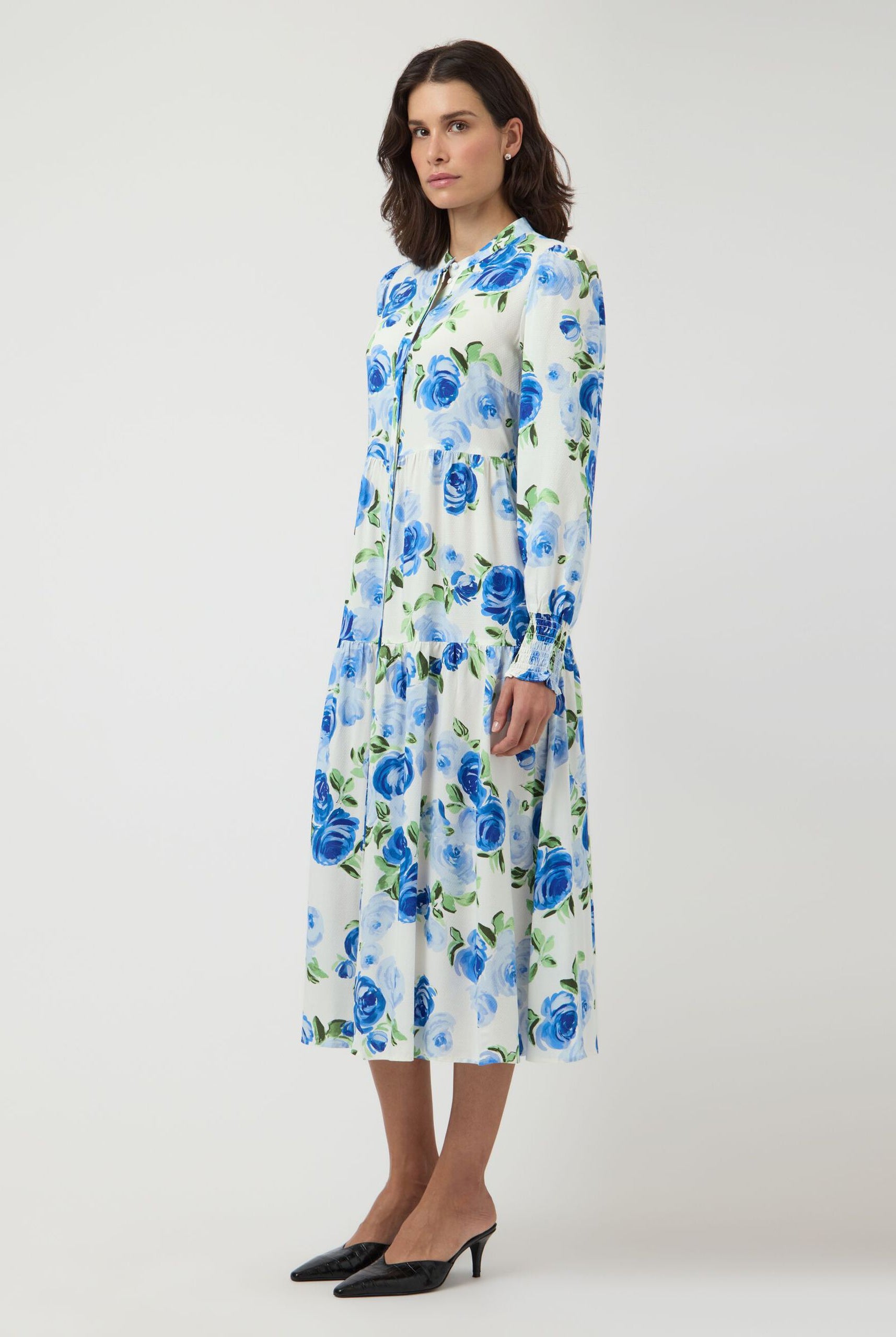 YASAsina Long Sleeve Long Shirt Dress - blue - Kjoler - Helt Dilla AS