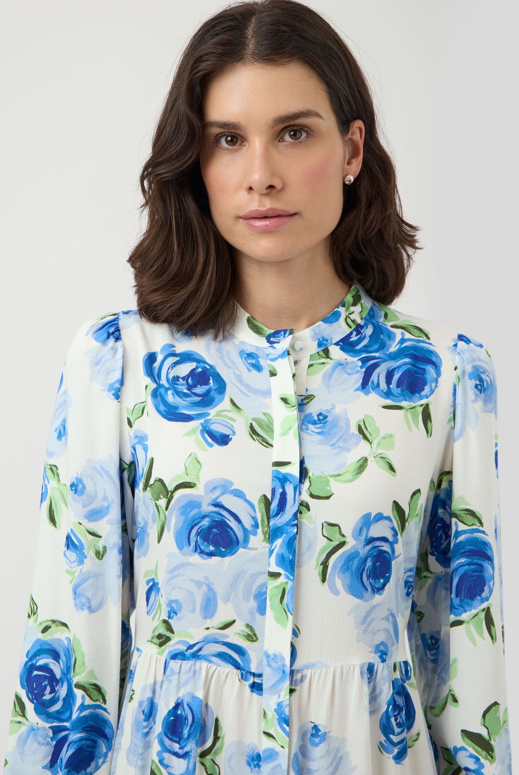 YASAsina Long Sleeve Long Shirt Dress - blue - Kjoler - Helt Dilla AS