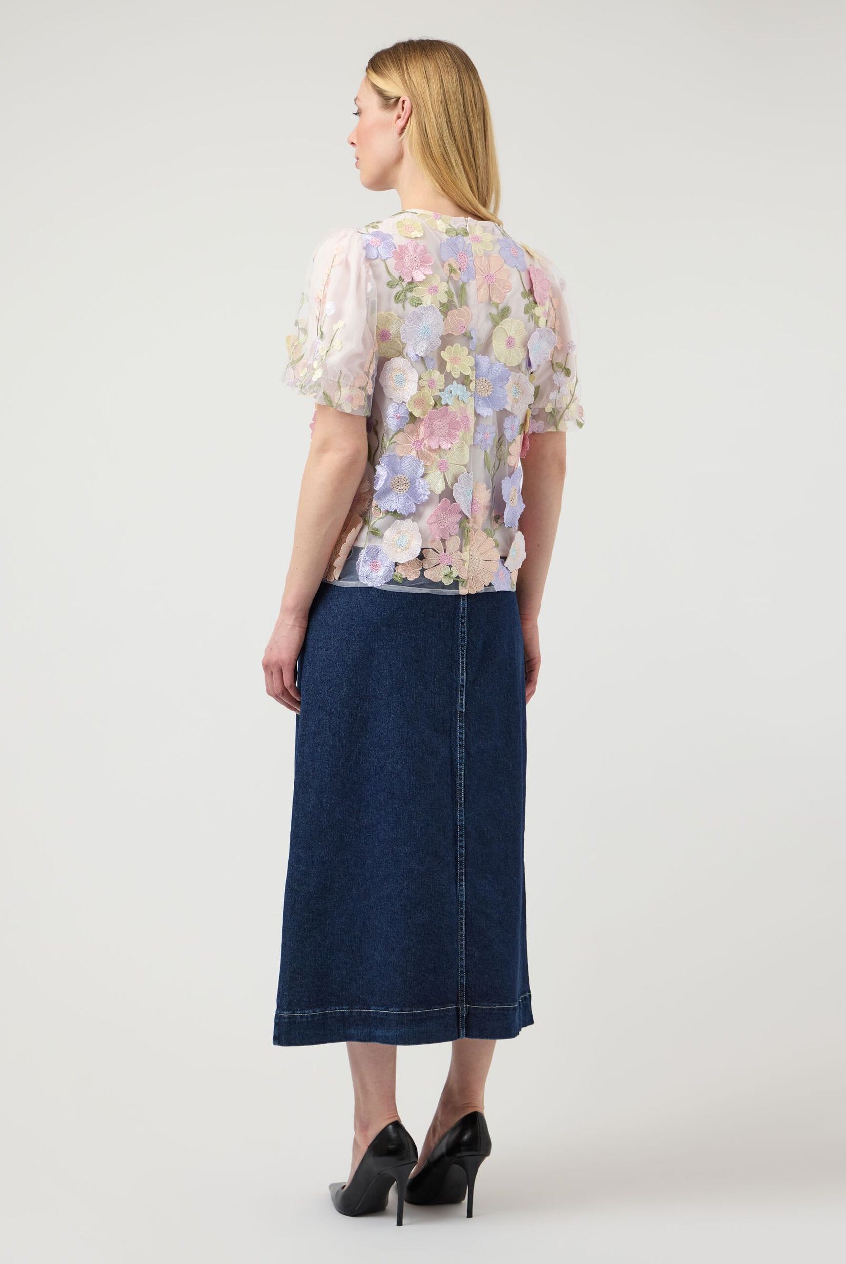 Flowering SS Top - Lavendula / Pastel Flowers - Topp - Helt Dilla AS