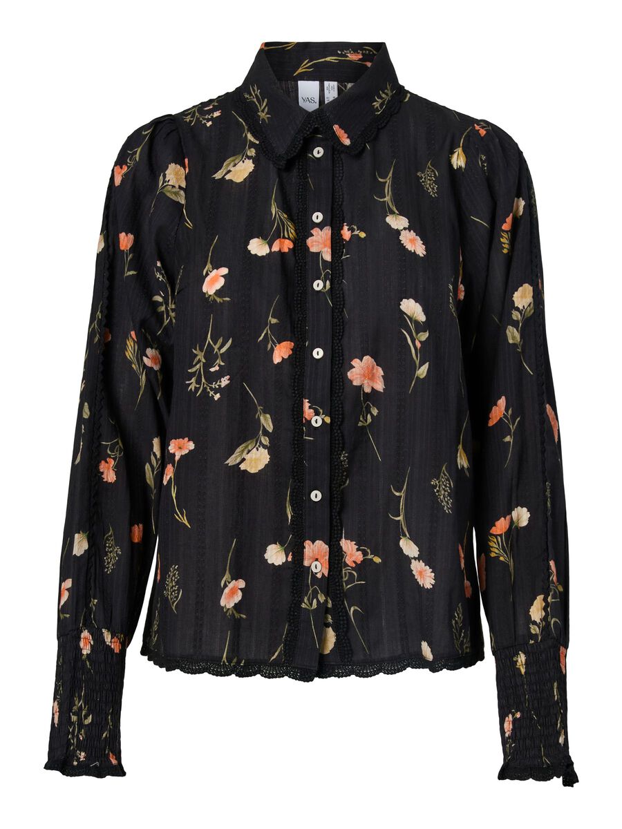 Somelli Shirt - Black Flower Print - Skjorter - Helt Dilla AS