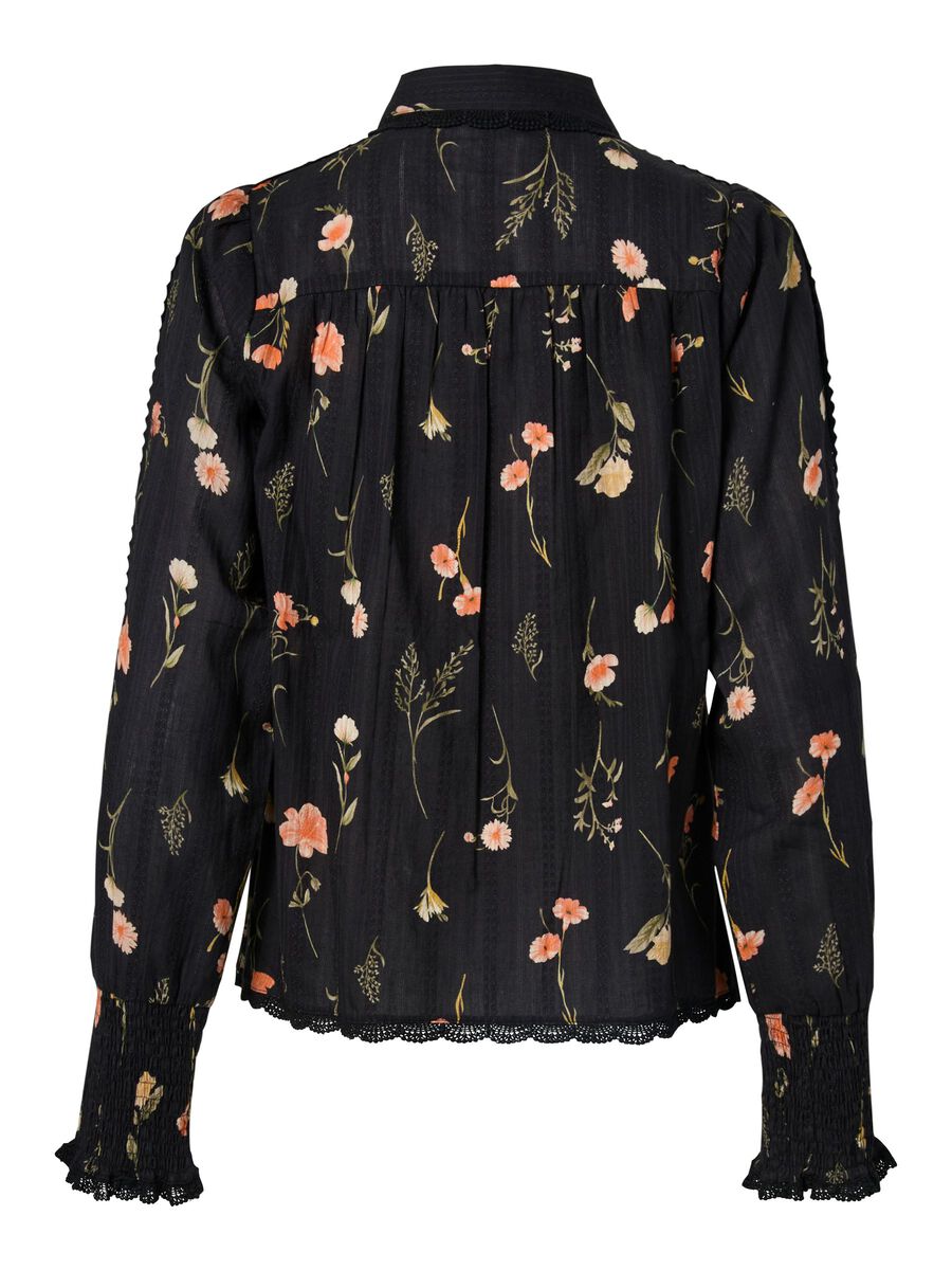 Somelli Shirt - Black Flower Print - Skjorter - Helt Dilla AS