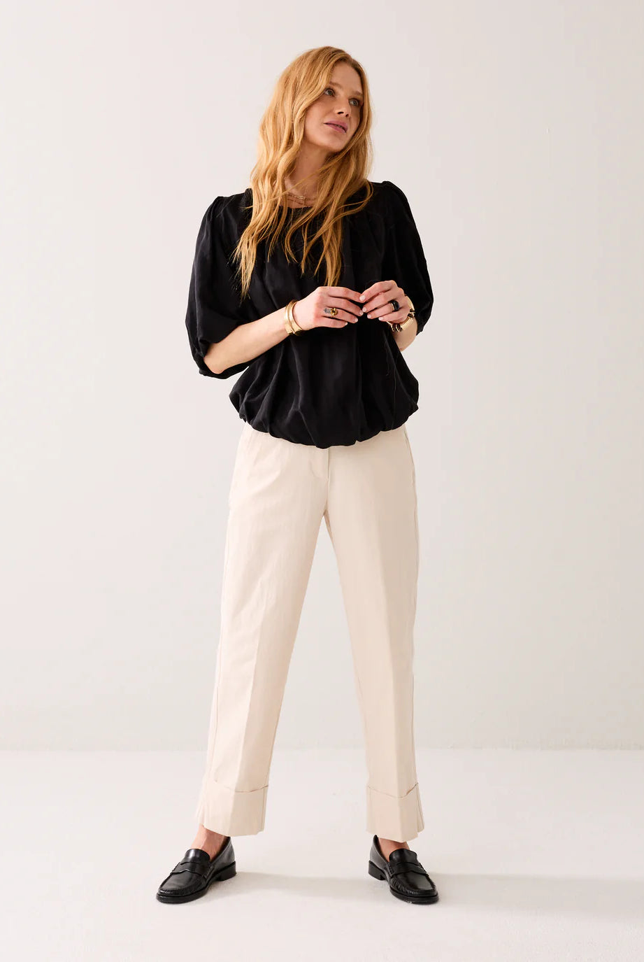 SHINY PLEATED TOP - black - Bluser - Helt Dilla AS