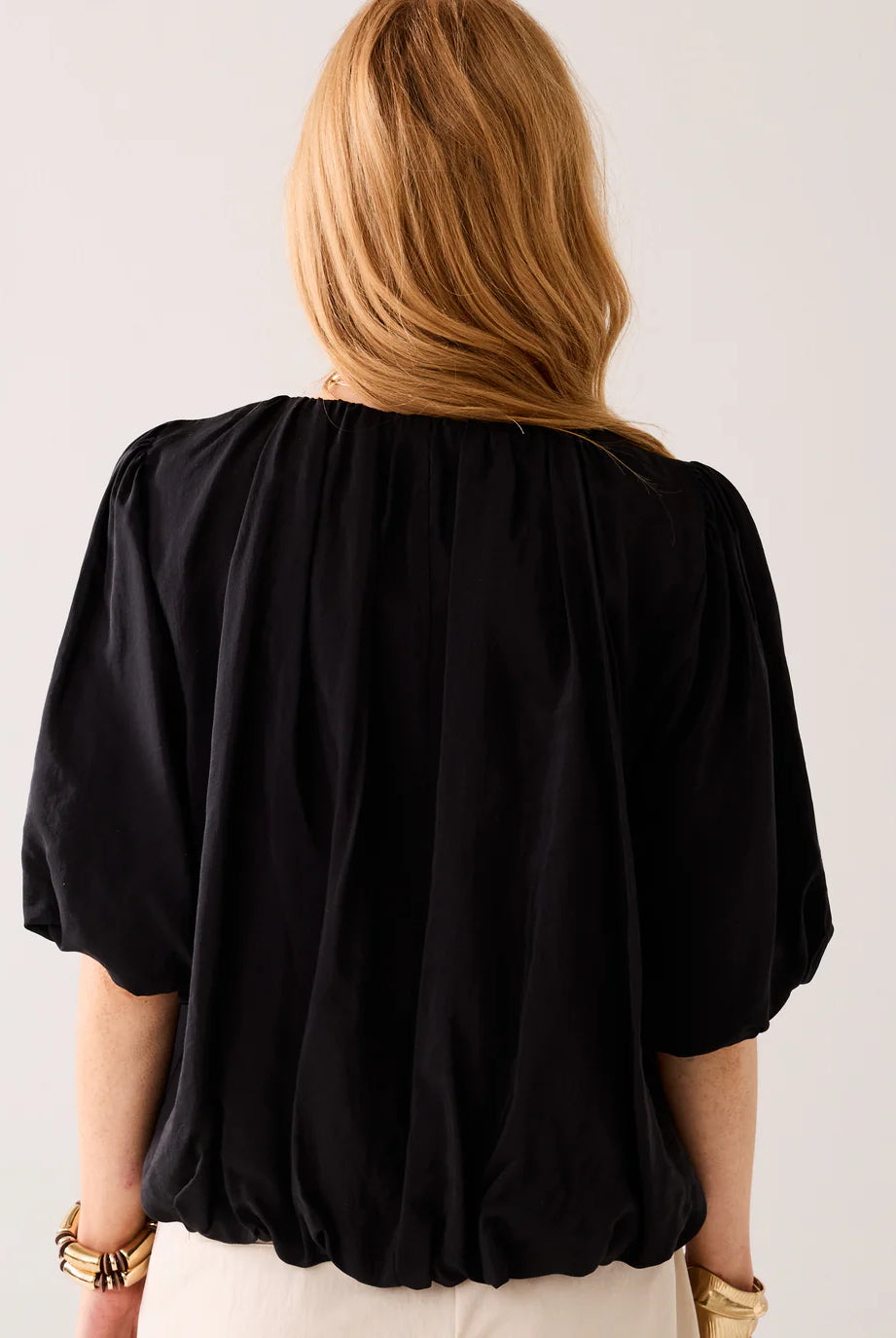 SHINY PLEATED TOP - black - Bluser - Helt Dilla AS