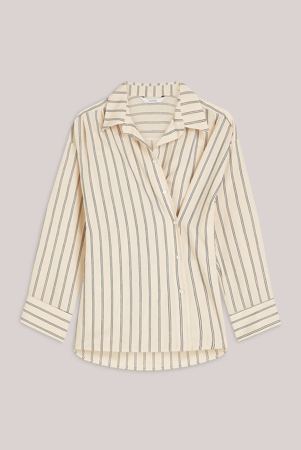 Adjustable Blouse With Chenille Stripe - Beige/Blå - Bluser - Helt Dilla AS