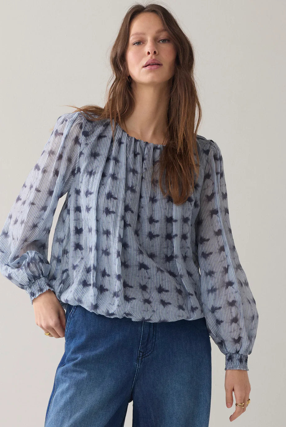 Top Tie Dye Stripe - Soft Blue - Bluser - Helt Dilla AS