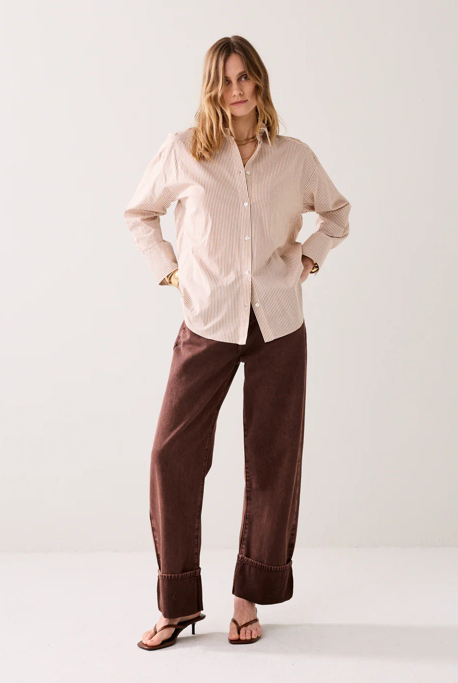 SHIRT BLOUSE IN A FABRIC BLEND - multicolor - Skjorter - Helt Dilla AS