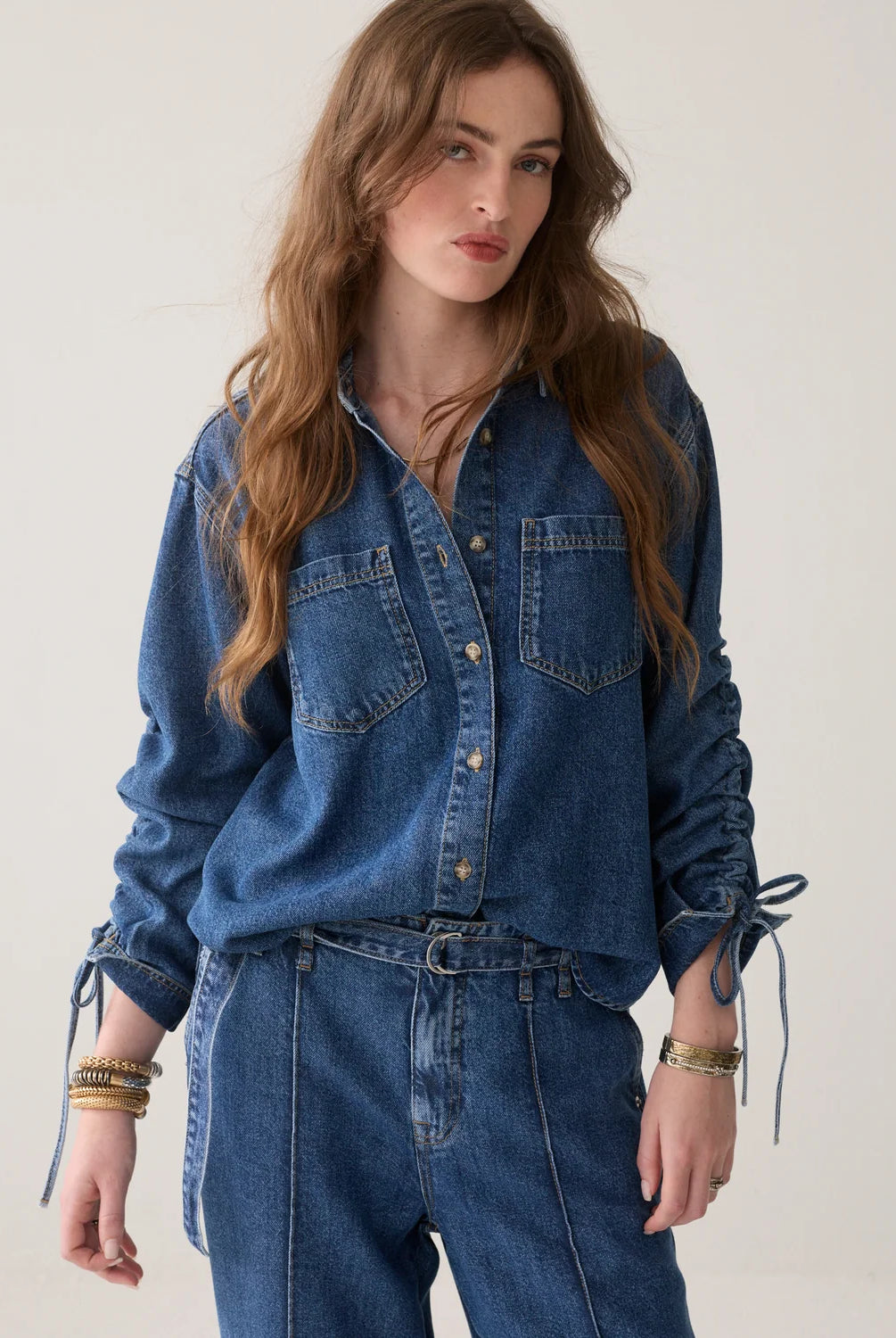 Denim Blouse Twill Tencel - Blue - Skjorter - Helt Dilla AS