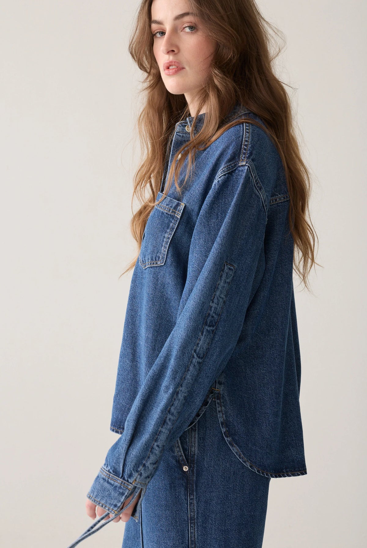 Denim Blouse Twill Tencel - Blue - Skjorter - Helt Dilla AS
