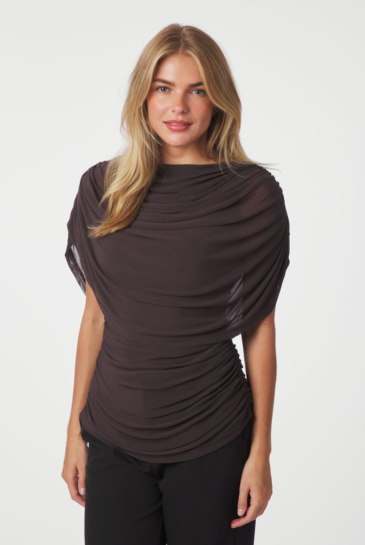 Cottuna Drapy Mesh Top - brown - Singlet, Topper & T-skjorter - Helt Dilla AS