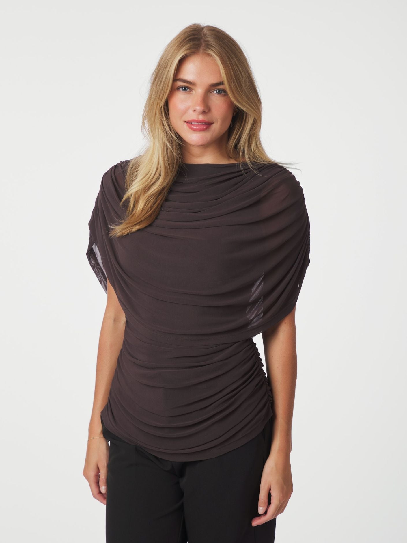 Cottuna Drapy Mesh Top - brown - Singlet, Topper & T-skjorter - Helt Dilla AS
