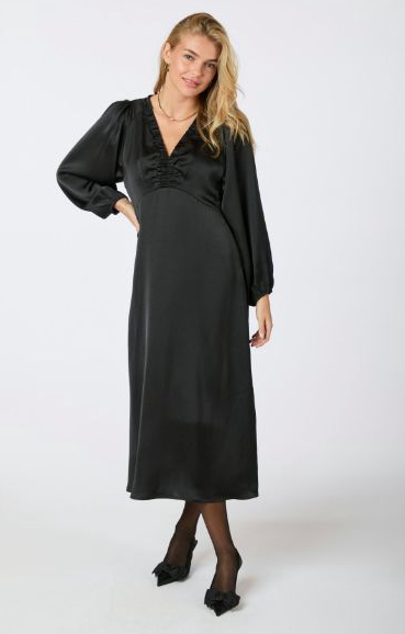 Isobel Satin Dress - Black