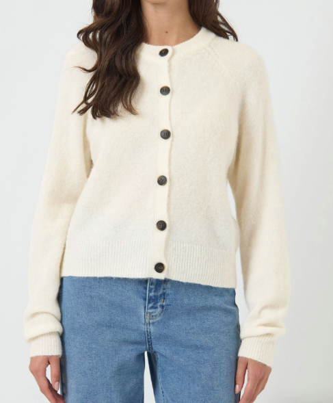 Johi Wool Knit Cardigan - Off-White - Cardigans - Helt Dilla AS