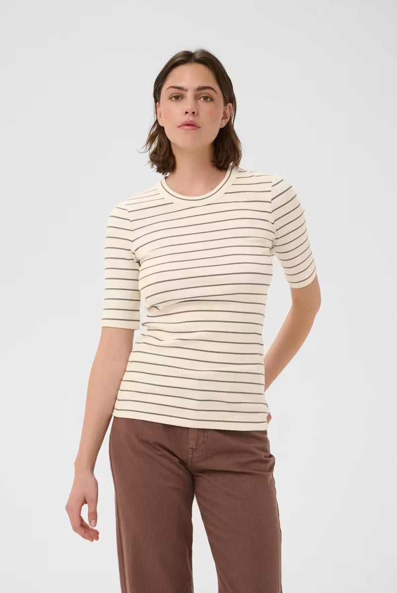 DagnaIW striped t-skjorte - whisper white - T-skjorter - Helt Dilla AS