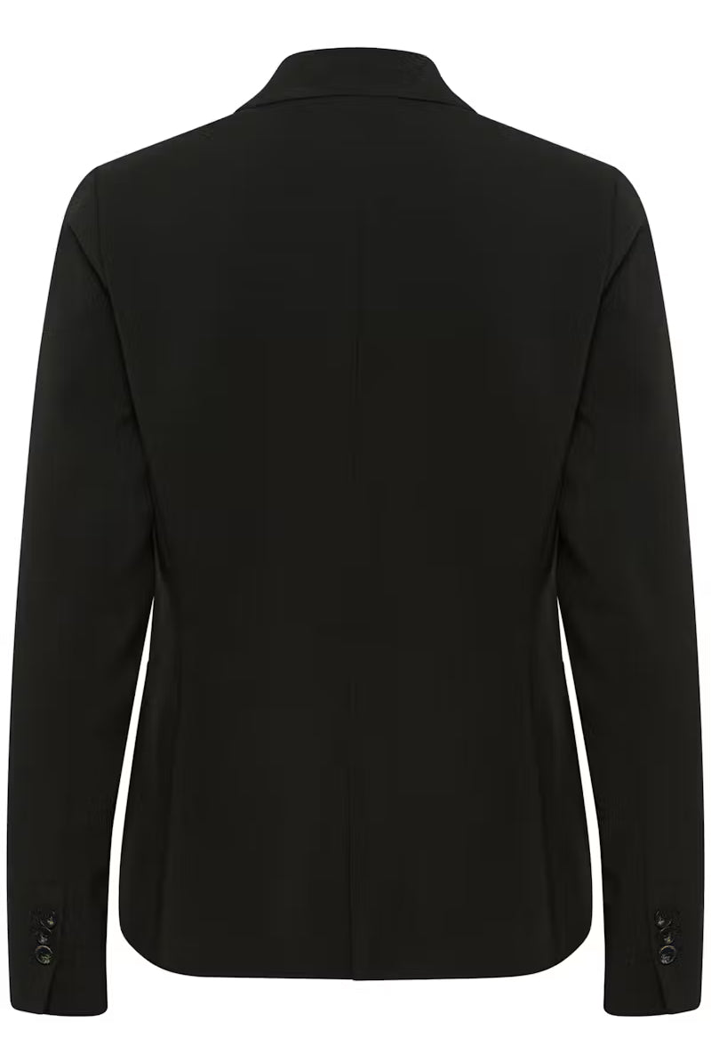 Sort Part Two Taylor blazer i svart med klassisk passform og knapper foran, vist på modell.