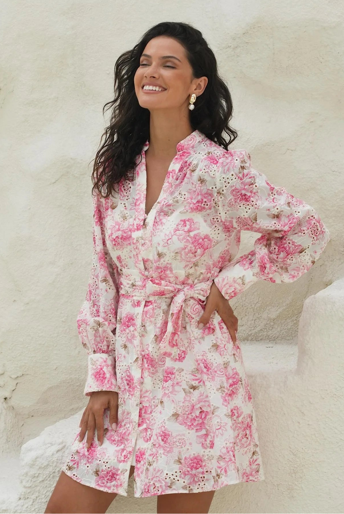 LENNA MINI DRESS - PEONY POP PINK - Kjoler - Helt Dilla AS