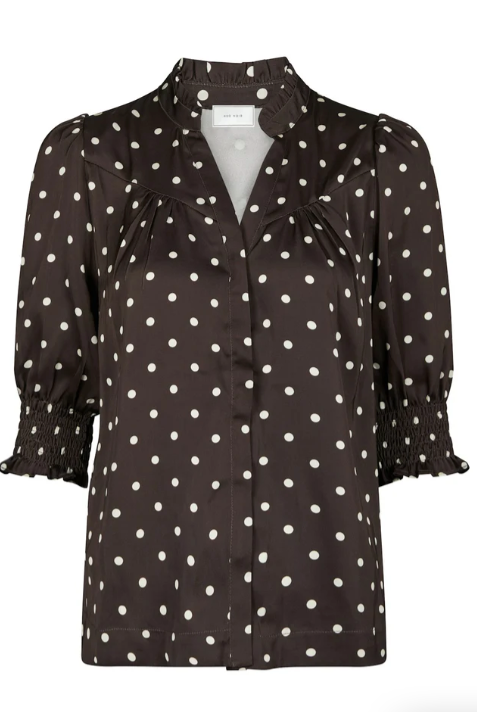 Diana Dot Blouse - Dark Brown - Bluser - Helt Dilla AS