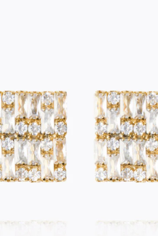 Evelyne Earrings / Crystal - gull - Tilbehør - Helt Dilla AS