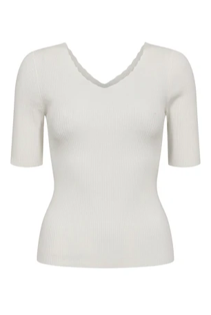 NuAyelet SS Pullover Cropped - Cloud Dancer - Topp - Helt Dilla AS