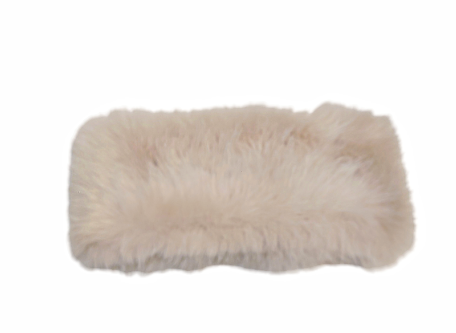 Exclusive fuskepels hårbånd bred - lys beige