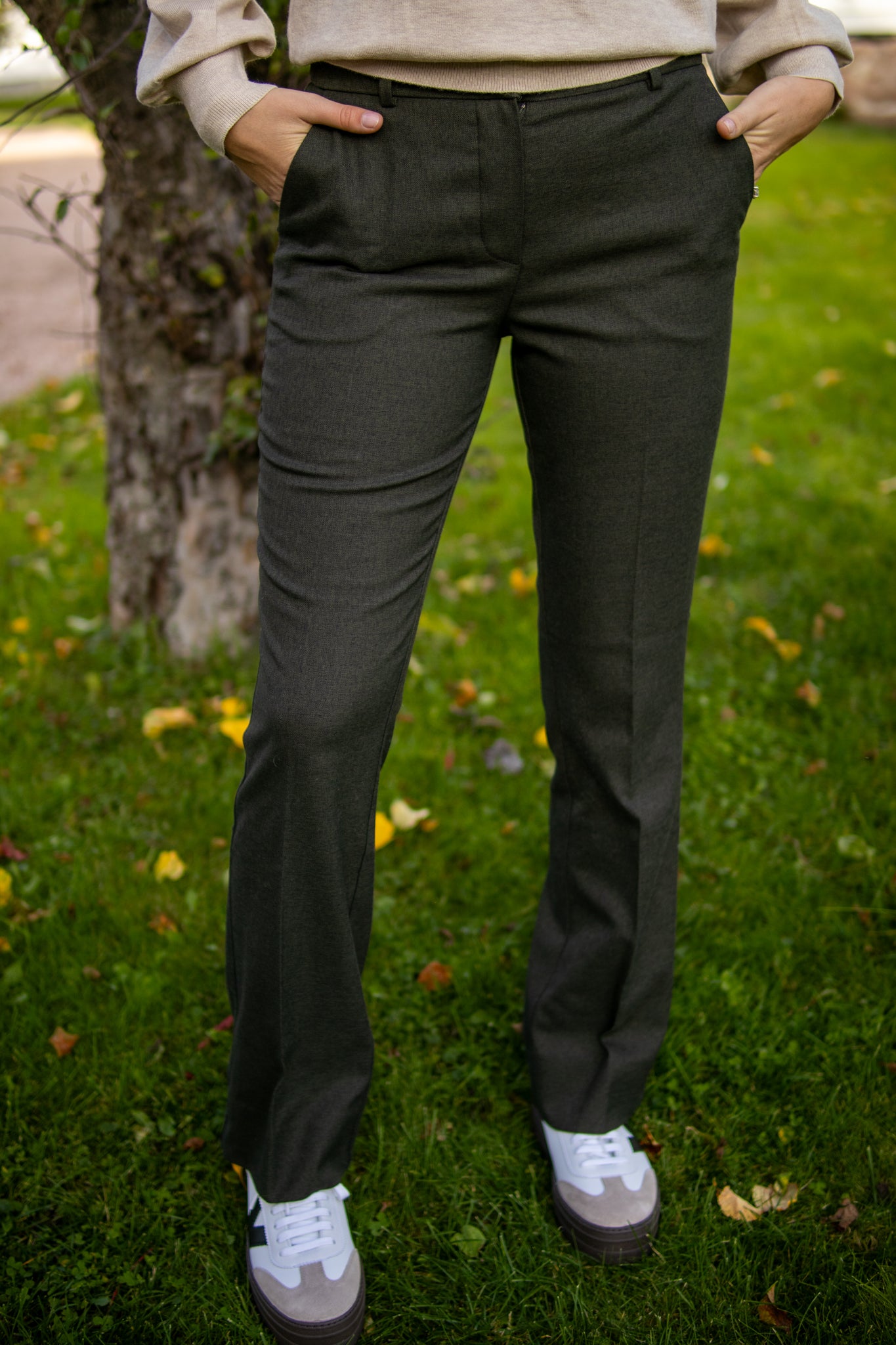 Clara regular - Dark green melange - Bukser - Helt Dilla AS