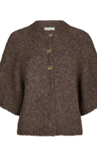 Benuta Fluffy Knit Cardigan - Light Brown - Cardigans - Helt Dilla AS