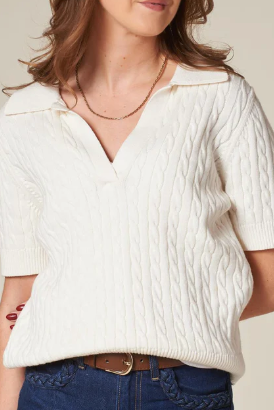 Clement Cable Polo - Off-White - Genser - Helt Dilla AS