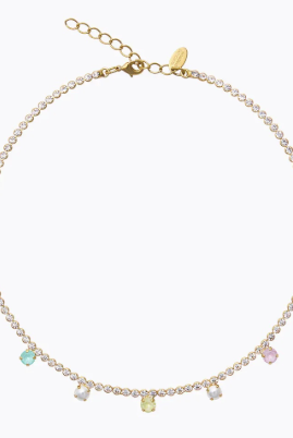 Millie Necklace Gold - Soft Pastel Combo - Tilbehør - Helt Dilla AS