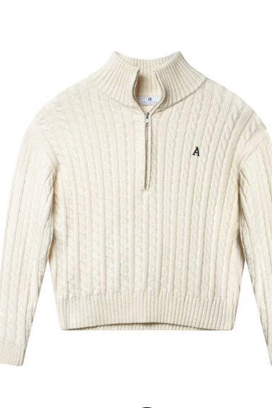 Madelyn Cable Zip Sweater - Off White - Genser - Helt Dilla AS